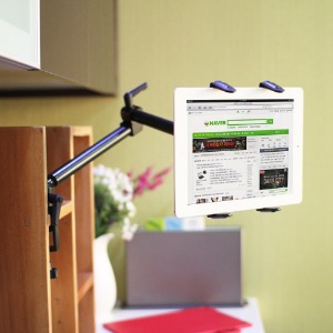 TAB802 아콘 ARKON 슬림그립 다목적 태블릿 거치대 - 헤비듀티 22&quot; 2관절 클램프 고정식 (56cm), 모든 태블릿 기종